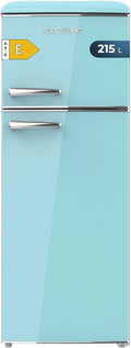 Réfrigérateurs standard – Cecotec, Réfrigérateur à deux portes rétro 215 L Bolero CoolMarket 2D Origin 215 Bleu. Hauteur 148, 2 cm, LED