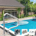 Main Courante de Piscine à 3 courbures – Rampes de piscine, MJMLUCK, 1 pièce, Rampe de Piscine en Acier Inoxydable 304 pour Parcs Aquatiques de Jardin
