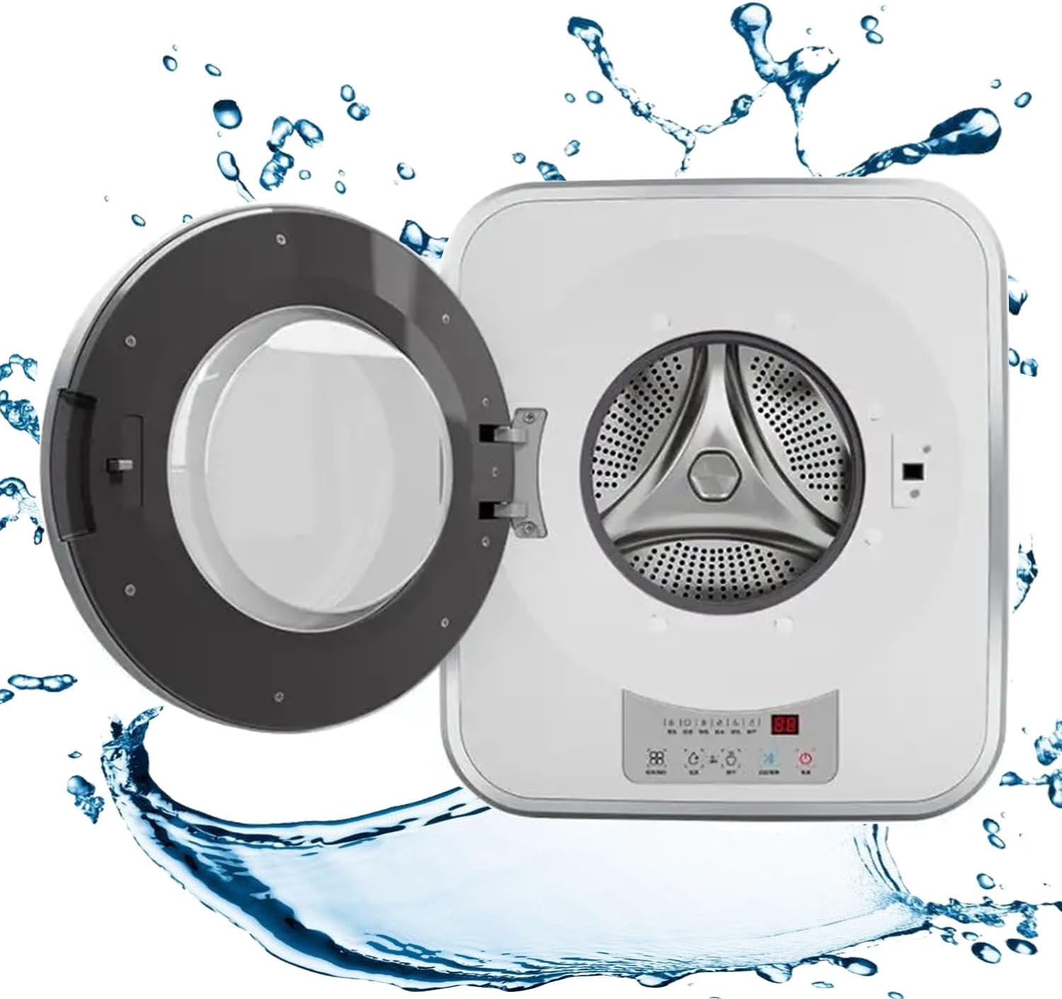 Mini Machine à Laver et essoreuse entièrement automatiques de 3 kg – Mini Machines à Laver – Lave-linges, guoyjmm, Blanc/Gris