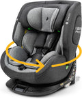 Osann Siège auto bébé/enfant One360 Rotatif 360° Isofix - 40-150 cm - 0 à 12 ans - Groupe 1/2/3 - Gris – Supports magnétiques pour sangles d'épaules