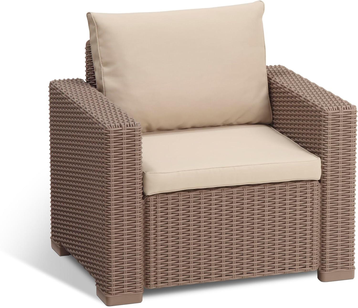 Fauteuil lounge Allibert California 83 x 68 x 72 cm cappuccino/panama sand – Ensembles de salons de jardin, Keter