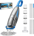 2026 IPX8 Balai Aspirateur Piscine Rechargeable avec 2 Têtes & 4 Sacs Filtrants – V3 Aspirateur Piscine sans Fil – Aspirateurs manuels pour piscine
