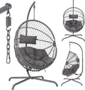 Hauteur Réglable 160–180 cm – Fauteuil Suspendu avec Armature – Sièges suspendus, AREBOS, Cadre en Acier Jusqu'à 130 kg, Gris