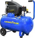 Goodyear Compresseur d'air de 50 L – Capacité d'aspiration 188 litres/minute, 2 800 tr/min, Pression nominale 8 bars/115 PSI, Régulateur robuste