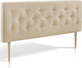 Têtes de lit – marcKonfort, Tête de lit Oslo 140X100 cm, L'épaisseur Totale de 8 cm, capitonnée Tissu Beige
