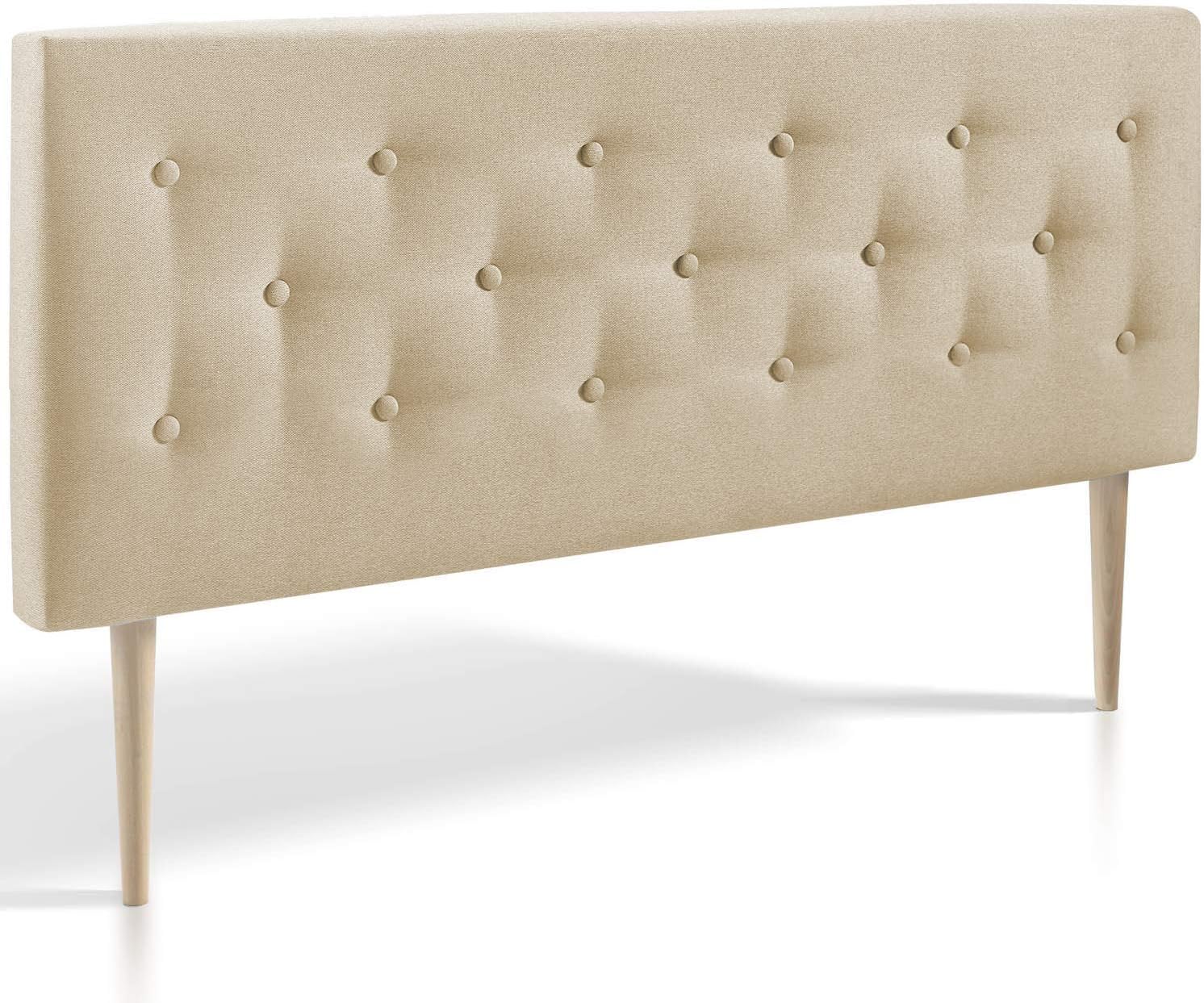Têtes de lit – marcKonfort, Tête de lit Oslo 140X100 cm, L'épaisseur Totale de 8 cm, capitonnée Tissu Beige